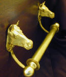 Horse Brackets with 5/8" rod and finial, side view