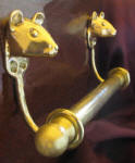 Mouse Brackets with 5/8" rod and finials, side view