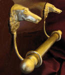 Borzoi Brackets with 5/8" rod and finials, side view