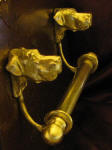 Great Dane, natural ears Bracket with 5/8" rod and finial, side view