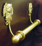 Pekeingese Brackets with 5/8" rod and finial, side view