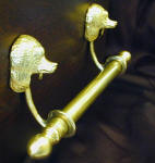 Poodle Brackets with 5/8" rod and finials, side view