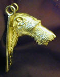 Scottish Deerhound Clicker Pendant, side view