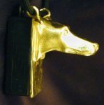 Greyhound / Whippet Clicker Pendant, side view