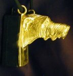 Irish Wolfhound Clicker Pendant, side view