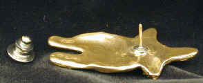 Bronze Welsh Corgi, Pembroke, lapel pin, side view