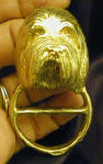 Bearded Collie Scarf Ring, in hand