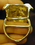 English Bulldog Scarf Ring, back view