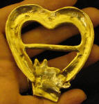 German Shepherd Heart Scarf Ring, back view