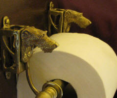 Scottish Deerhound Toilet Paper Holder, side view