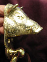 Large Boar Towel Ring, close up, side view