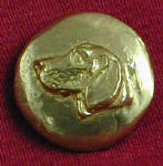 Profile Foxhound, left facing Bronze Button