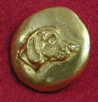 Profile Foxhound , right facing Bronze Button