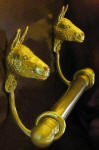 Donkey Bracket with 5/8" rod and finial, side view