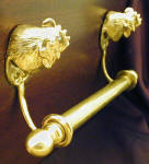 Rooster Brackets with 5/8" Towel Rod, side view