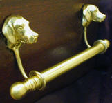 Horse Brackets with 5/8" rod and finial, side view