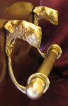 Airedale Terrier Brackets with 5/8" rod and finial, side view