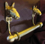 Bull Terrier Bracket with 5/8" rod and finials, side view
