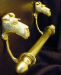Wire Fox Terrier Brackets with 5/8" rod and finial, side view