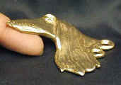 Afghan Hound Finger Pull, side view, with finger