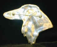 Sterling Silver Saluki Pin, back view