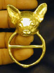 Chihuahua Scarf Ring, in hand