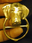 Wire Haired Dachshund Scarf Ring, in hand