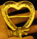 Borzoi Heart Scarf Ring, back view