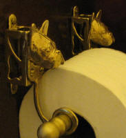 French Bulldog Toilet Paper Holder, side view