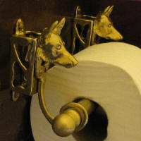 German Shepherd Toilet Paper Holder, side view