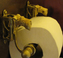 Irish Terrier Toilet Paper Holder, side view