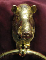 Large Boar Towel Ring, close up